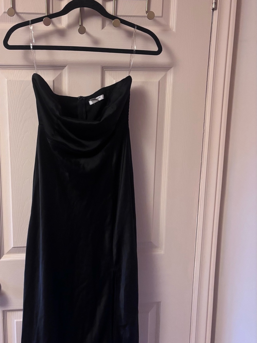 Black Slip Dress with Cowl Neck